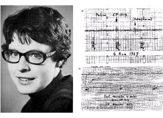 Jocelyn Bell with the original data she collected leading to the discovery of the pulsar. - 02